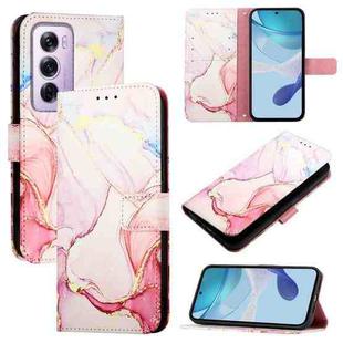 For OPPO Reno12 Pro Global PT003 Marble Pattern Flip Leather Phone Case(Rose Gold)