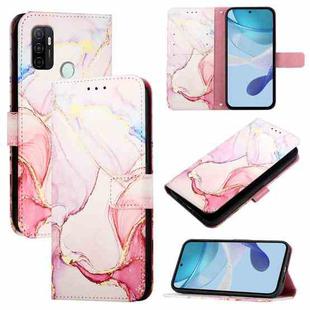 For OPPO A32 2020 4G / A53 2020 4G PT003 Marble Pattern Flip Leather Phone Case(Rose Gold)