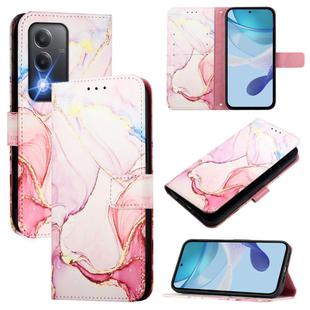 For OPPO K12x 5G Global PT003 Marble Pattern Flip Leather Phone Case(Rose Gold)