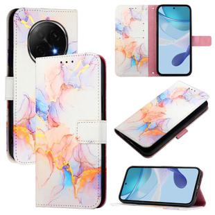 For OPPO A5 Pro China PT003 Marble Pattern Flip Leather Phone Case(Galaxy Marble White)