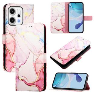 For OPPO Reno14 5G Global PT003 Marble Pattern Flip Leather Phone Case(Rose Gold)