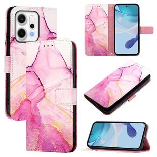 For OPPO Reno14 Pro 5G Global PT003 Marble Pattern Flip Leather Phone Case(Pink Purple Gold)