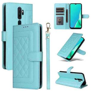 For OPPO A9 / A5 2020 Diamond Lattice Leather Flip Phone Case(Mint Green)