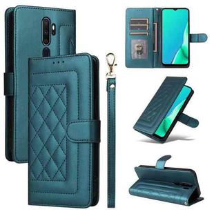For OPPO A9 / A5 2020 Diamond Lattice Leather Flip Phone Case(Green)