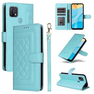 For OPPO A15 / A15s Diamond Lattice Leather Flip Phone Case(Mint Green)