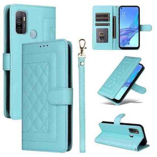 For OPPO A53 / A53s Diamond Lattice Leather Flip Phone Case(Mint Green)
