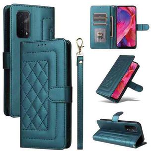 For OPPO A54 5G / A74 5G Diamond Lattice Leather Flip Phone Case(Green)