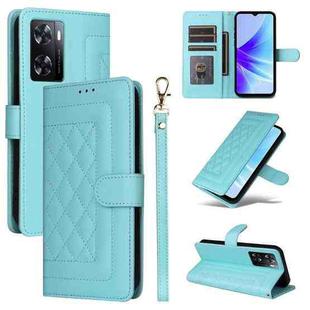 For OPPO A57 / A57s Diamond Lattice Leather Flip Phone Case(Mint Green)