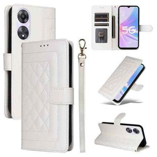 For OPPO A58 5G / A78 5G Diamond Lattice Leather Flip Phone Case(White)