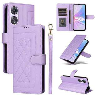 For OPPO A58 5G / A78 5G Diamond Lattice Leather Flip Phone Case(Light Purple)