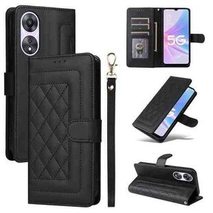 For OPPO A58 5G / A78 5G Diamond Lattice Leather Flip Phone Case(Black)