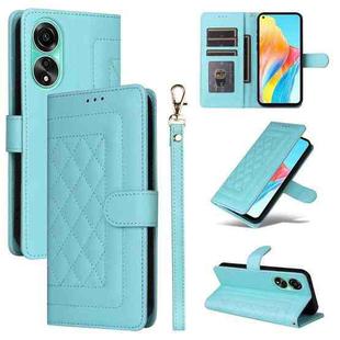 For OPPO A78 4G Diamond Lattice Leather Flip Phone Case(Mint Green)