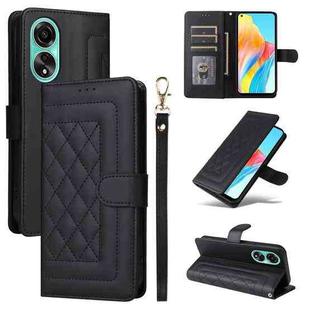 For OPPO A78 4G Diamond Lattice Leather Flip Phone Case(Black)
