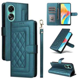 For OPPO A78 4G Diamond Lattice Leather Flip Phone Case(Green)