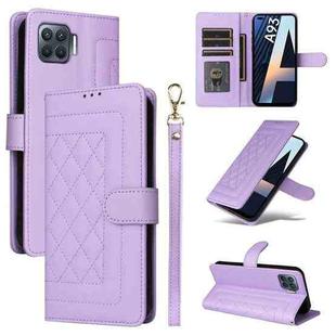 For OPPO A93 4G / F17 Pro Diamond Lattice Leather Flip Phone Case(Light Purple)