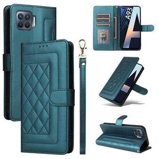 For OPPO A93 4G / F17 Pro Diamond Lattice Leather Flip Phone Case(Green)