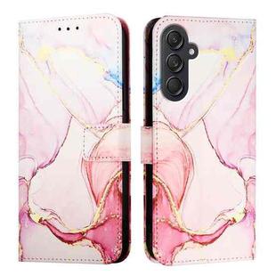 For Samsung Galaxy M55 PT003 Marble Pattern Flip Leather Phone Case(Rose Gold)
