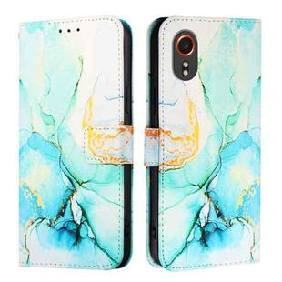 For Samsung Galaxy Xcover7 PT003 Marble Pattern Flip Leather Phone Case(Green)