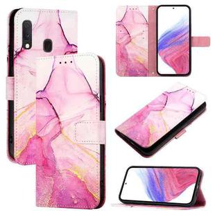 For Samsung Galaxy A20e / A10e PT003 Marble Pattern Flip Leather Phone Case(Pink Purple Gold)