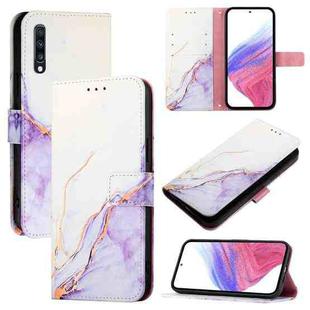 For Samsung Galaxy A70 / A70s PT003 Marble Pattern Flip Leather Phone Case(White Purple)