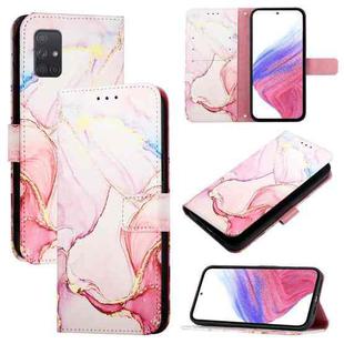 For Samsung Galaxy A71 4G PT003 Marble Pattern Flip Leather Phone Case(Rose Gold)