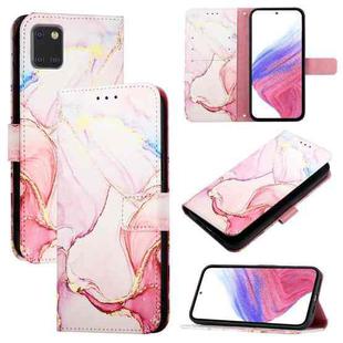 For Samsung Galaxy A81 / Note10 Lite / M60s PT003 Marble Pattern Flip Leather Phone Case(Rose Gold)