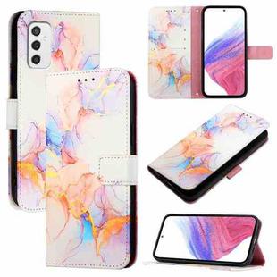 For Samsung Galaxy M52 5G PT003 Marble Pattern Flip Leather Phone Case(Galaxy Marble White)