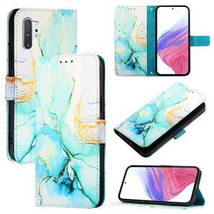 For Samsung Galaxy Note10+ PT003 Marble Pattern Flip Leather Phone Case(Green)