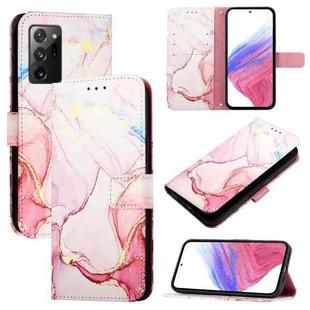 For Samsung Galaxy Note20 PT003 Marble Pattern Flip Leather Phone Case(Rose Gold)
