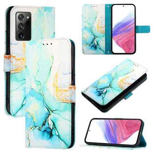 For Samsung Galaxy Note20 PT003 Marble Pattern Flip Leather Phone Case(Green)