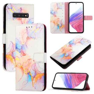 For Samsung Galaxy S10+ PT003 Marble Pattern Flip Leather Phone Case(Galaxy Marble White)