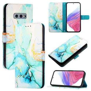 For Samsung Galaxy S10e PT003 Marble Pattern Flip Leather Phone Case(Green)