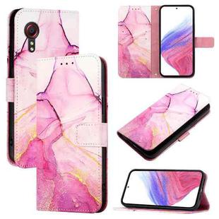 For Samsung Galaxy Xcover 5 PT003 Marble Pattern Flip Leather Phone Case(Pink Purple Gold)