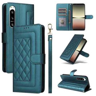 For Sony Xperia 5 IV Diamond Lattice Leather Flip Phone Case(Green)