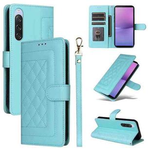 For Sony Xperia 5 V Diamond Lattice Leather Flip Phone Case(Mint Green)