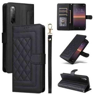 For Sony Xperia 10 II Diamond Lattice Leather Flip Phone Case(Black)