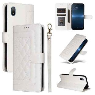 For Sony Xperia Ace III Diamond Lattice Leather Flip Phone Case(White)