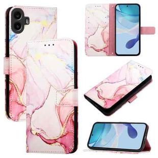 For Nothing CMF Phone 1 PT003 Marble Pattern Flip Leather Phone Case(Rose Gold)