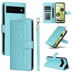 For Google Pixel 6 Diamond Lattice Leather Flip Phone Case(Mint Green)