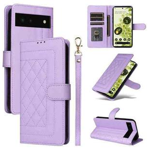 For Google Pixel 6 Diamond Lattice Leather Flip Phone Case(Light Purple)