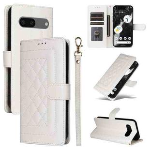 For Google Pixel 7 Diamond Lattice Leather Flip Phone Case(White)