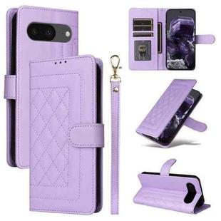 For Google Pixel 8 Diamond Lattice Leather Flip Phone Case(Light Purple)