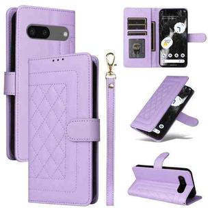 For Google Pixel 8a Diamond Lattice Leather Flip Phone Case(Light Purple)