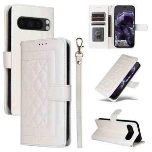 For Google Pixel 9 Diamond Lattice Leather Flip Phone Case(White)