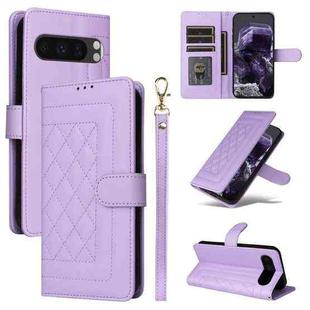 For Google Pixel 9 Diamond Lattice Leather Flip Phone Case(Light Purple)