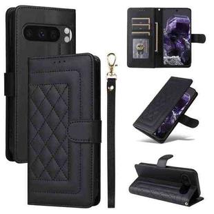 For Google Pixel 9 Pro Diamond Lattice Leather Flip Phone Case(Black)