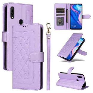 For Huawei P Smart Z Diamond Lattice Leather Flip Phone Case(Light Purple)