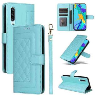 For Huawei P30 Diamond Lattice Leather Flip Phone Case(Mint Green)