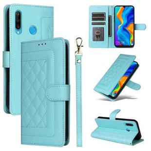 For Huawei P30 Lite Diamond Lattice Leather Flip Phone Case(Mint Green)