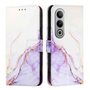 For OnePlus Nord CE4 PT003 Marble Pattern Flip Leather Phone Case(White Purple)